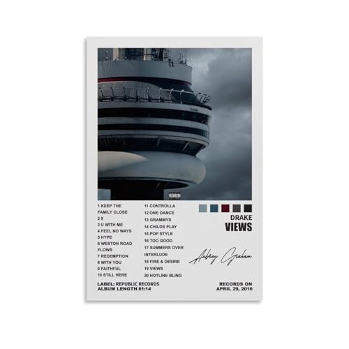 TANZEM Drake Poster Views Album Cover Poster Poster Dekorative Malerei Leinwand Wandposter und Kunstdruck Modern Familie Schlafzimmer Dekor Poster 30 x 45 cm von TANZEM