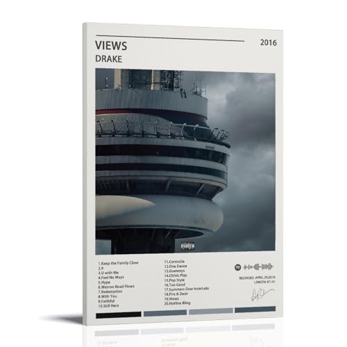 TANZEM Drake Poster Views Album Cover Poster Poster Dekorative Malerei Leinwand Wandposter und Kunstdruck Moderne Familie Schlafzimmer Dekor Poster 20 x 30 cm von TANZEM