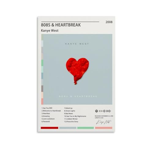 TANZEM Kanye West Poster 808s & Heartbreak Album Cover Poster Dekorative Malerei Leinwand Wandposter und Kunstdruck Modern Familie Schlafzimmer Dekor Poster 20 x 30 cm von TANZEM