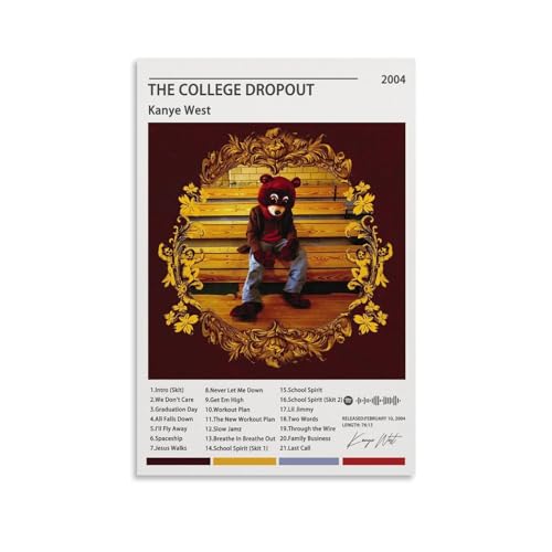 TANZEM Kanye West Poster The College Dropout Album Cover Poster Dekorative Malerei Leinwand Wandposter und Kunstbild Druck Modern Familie Schlafzimmer Dekor Poster 50 x 75 cm von TANZEM