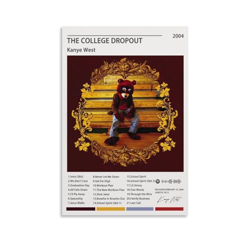 TANZEM Kanye West Poster The College Dropout Album Cover Poster Dekorative Malerei Leinwand Wandposter und Kunstdruck Modern Familie Schlafzimmer Dekor Poster 30 x 45 cm von TANZEM