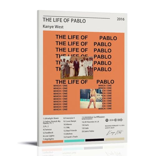 TANZEM Kanye West Poster The Life of Pablo Albumcover Poster Dekorative Malerei Leinwand Wandposter und Kunstdruck, modernes Familienschlafzimmer-Dekor-Poster, 30 x 45 cm von TANZEM
