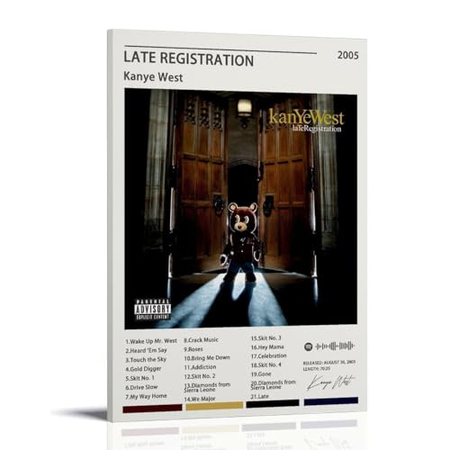 TANZEM Kanye West Poster mit Albumcover für späte Registrierung, dekoratives Gemälde, Leinwand-Wandposter und Kunstdruck, modernes Familienschlafzimmer-Dekor-Poster, 30 x 45 cm von TANZEM