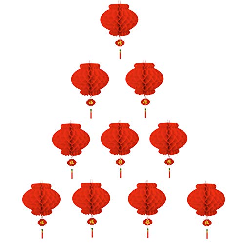 TAO Laterne, Rot, Dekoration für Neujahr, chinesisch, 10 Stück (25 cm) von TAO