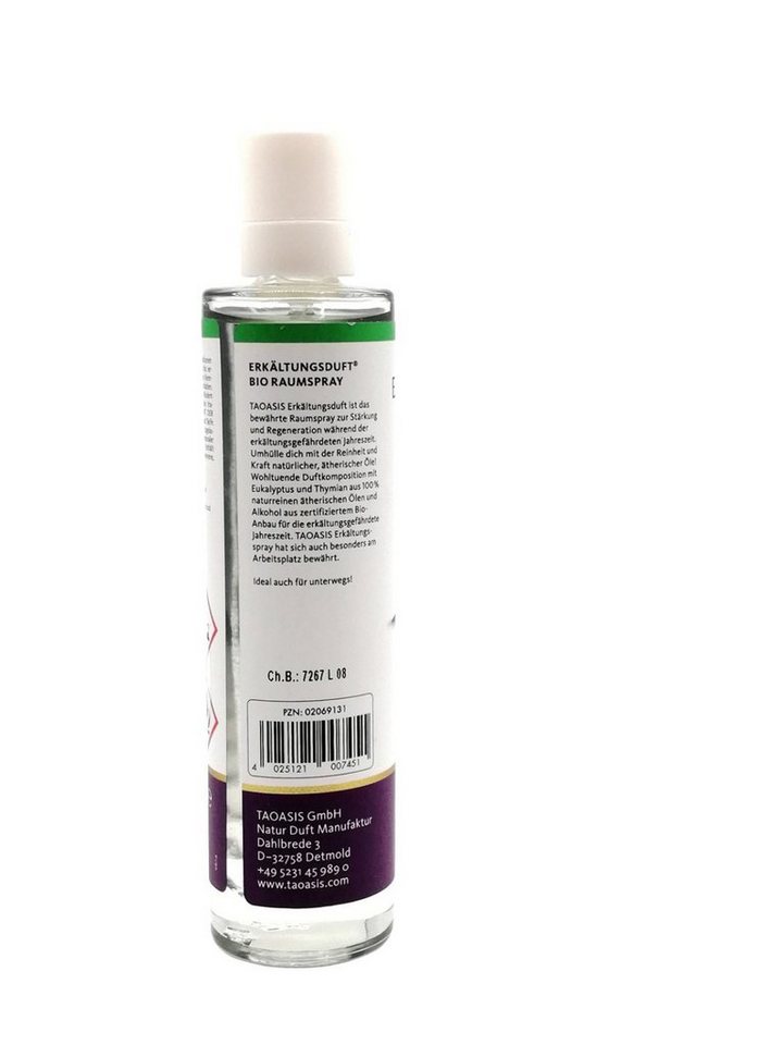 TAOASIS GmbH Natur Duft Manufaktur Raumduft ERKÄLTUNGSDUFT Raumspray, 50 ml von TAOASIS GmbH Natur Duft Manufaktur