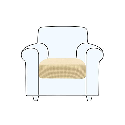 TAOCOCO Sofa Sitzkissenbezug Stretch Kissenbezug 1 Stück Sofakissen Schonbezug Sofasitzbezug für Sofa Sitzkissen Möbelschutz(Beige,1 Sitzer) von TAOCOCO