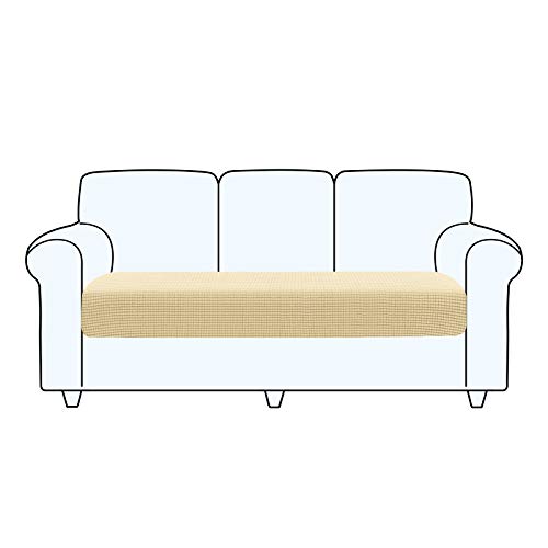 TAOCOCO Sofa Sitzkissenbezug Stretch Kissenbezug 1 Stück Sofakissen Schonbezug Sofasitzbezug für Sofa Sitzkissen Möbelschutz(Beige,3 Sitzer) von TAOCOCO