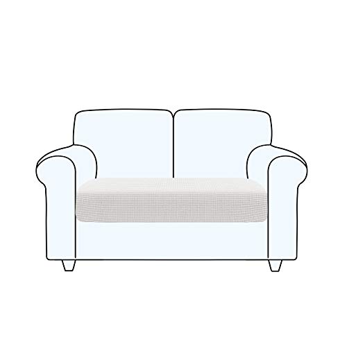 TAOCOCO Sofa Sitzkissenbezug Stretch, Elastischer Kissenbezug [1 Stück] Sofakissen Schonbezug Sofasitzbezug für Sofa Sitzkissen Möbelschutz(Weiß,2 Sitzer) von TAOCOCO