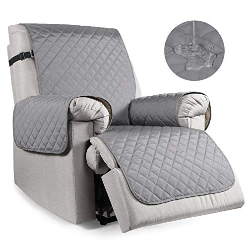 TAOCOCO Sesselschoner, Sesselauflage Relax mit Armlehnen und Taschen, Wasserdichter Sofabezug mit Gummiband, Geeignet für 25 Zoll Breit Fernsehsessel, Liegesessel, Sessel(Hellgrau) von TAOCOCO