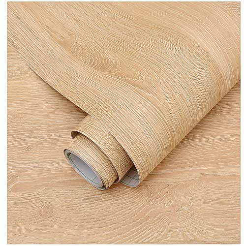 Selbstklebende Vinylfolie, gelbe Eiche, Holzoptik, Möbelaufkleber, Papiertapete für Küchenschrank, Schreibtisch, Arbeitsplatte, Möbel, Basteln, abnehmbar, wasserdicht, 40 cm x 3 m von TAOGIFT