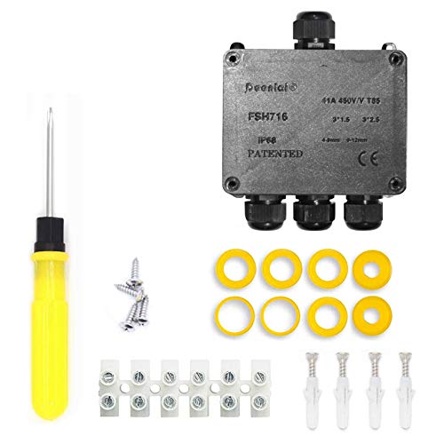 Abzweigdose Wasserdicht - IP68 Verteilerdose Außen Wasserdicht Aussen 4 Wege Abzweigdose Wasserdicht Erdkabel Ø4mm-14mm, Schwarz Außenverteilerdose Garten Abzweigdose Wasserdicht - IP68 Verteilerdose Außen Wasserdicht Aussen 4 Wege Abzweigdose Wasserdicht Erdkabel Ø4mm-14mm, Schwarz Außenverteilerdose Garten von TAOHUIEU