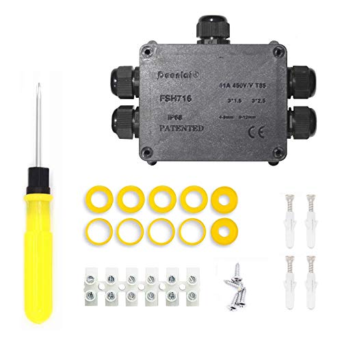 Abzweigdose Wasserdicht - IP68 Verteilerdose Außen Wasserdicht Aussen 5 Wege Abzweigdose Wasserdicht Erdkabel Ø4mm-14mm, Schwarz Außenverteilerdose Garten Abzweigdose Wasserdicht - IP68 Verteilerdose Außen Wasserdicht Aussen 5 Wege Abzweigdose Wasserdicht Erdkabel Ø4mm-14mm, Schwarz Außenverteilerdose Garten von TAOHUIEU
