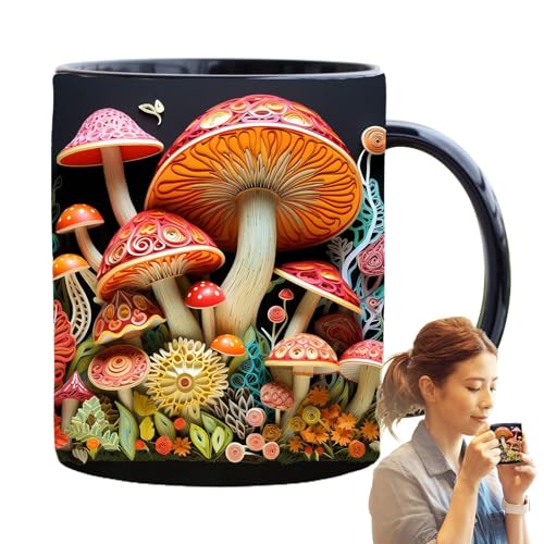 Pilz Tasse 325ml, Magic Mushroom Mug Keramik Tasse Kaffeetassen Getränkebecher Teetasse Eleganter Wasserbecher Neuheiten Geschenke Weihnachtsge Burtstags von TAOLE