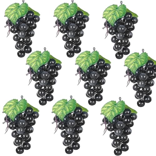 TAOLE 9 Stück Künstliche Weintrauben Deko, Trauben Deko Früchte Kunstblumen Dekoration Weintrauben Gefälschte Requisiten Trauben Für Gartendekoration, Obststützen, Dekorative Früchte von TAOLE
