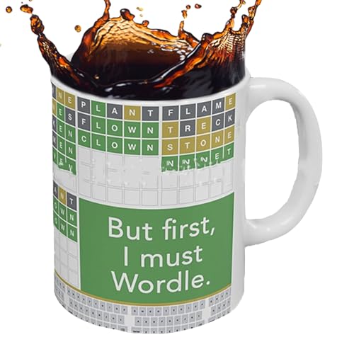 Wordle Mug Kaffeebecher Mit Henkel, 11Oz Design Letters Keramik Becher Geschenk Cappuccino Tasse Neuheits Puzzle Von Wordle Inspiriert Geschenk Für Mama, Papa, Männer, Ehefrau, Freundin von TAOLE