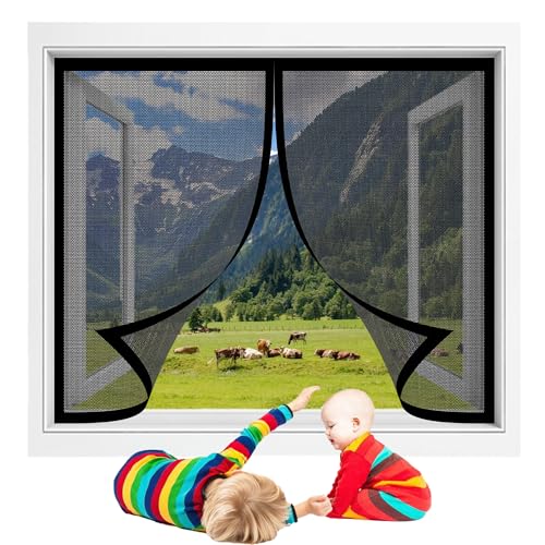 Fliegengitter Fenster 172 x 215 cm Insektenschutz Polyester Atmungsaktiver Masche Ohne Bohren Klebemontage für Balkonfenster Wohnzimmer Terrassenfenster, Schwarz Fliegengitter Fenster 172 x 215 cm Insektenschutz Polyester Atmungsaktiver Masche Ohne Bohren Klebemontage für Balkonfenster Wohnzimmer Terrassenfenster, Schwarz von TAOLITAO