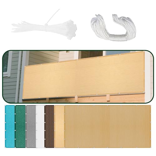 Sonnensegel Atmungsaktiv 145 x 360 cm Rechteckig Atmungsaktiv 98% UV Schutz Sonnenschutz Markise mit Kordel mit Spannseilen mit Ösen für Balkon Garten, Creme Farben Sonnensegel Atmungsaktiv 145 x 360 cm Rechteckig Atmungsaktiv 98% UV Schutz Sonnenschutz Markise mit Kordel mit Spannseilen mit Ösen für Balkon Garten, Creme Farben von TAOLITAO