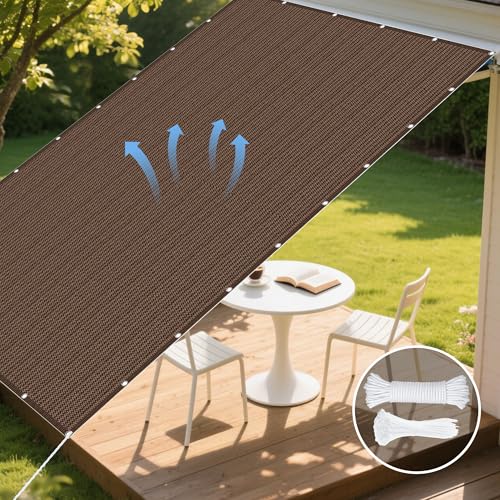 Sonnensegel Rechteckig 280 x 330 cm Rechteckig Atmungsaktiv 98% UV Schutz Regenschutz Überdachung Vielen Größen mit Spannseilen für Terrasse Balkon, braun von TAOLITAO