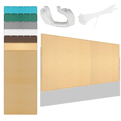 Sonnensegel Rechteckig 280 x 500 cm Rechteckig Atmungsaktiv 98% UV Schutz Regenschutz Überdachung Vielen Größen mit Spannseilen für Terrasse Balkon, Creme Farben von TAOLITAO