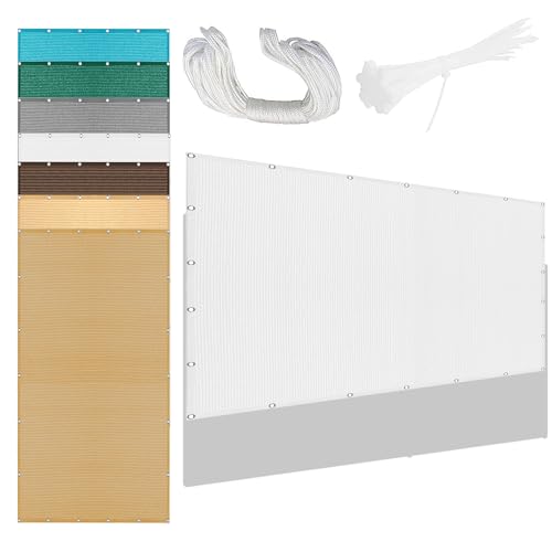 Sonnensegel Rechteckig 340 x 420 cm Rechteckig Atmungsaktiv 98% UV Schutz Regenschutz Überdachung Vielen Größen mit Spannseilen für Terrasse Balkon, Weiß von TAOLITAO