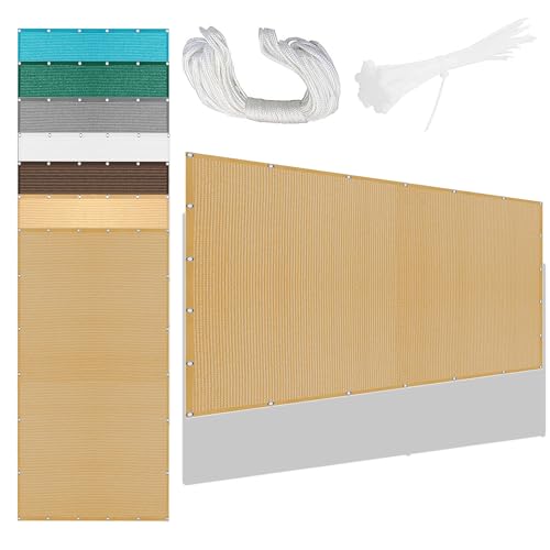 Sonnensegel Rechteckig 370 x 530 cm Rechteckig Atmungsaktiv 98% UV Schutz Regenschutz Überdachung Vielen Größen mit Spannseilen für Terrasse Balkon, Sandgelb von TAOLITAO