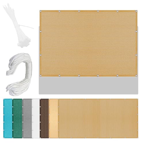 Sonnensegel Wasserabweisend 460 x 480 cm Rechteckig Atmungsaktiv Sonnenschutz Windschutz Schattentuch Segel Baldachin inkl Befestigungsseile für Garten Terrasse, Sandgelb Sonnensegel Wasserabweisend 460 x 480 cm Rechteckig Atmungsaktiv Sonnenschutz Windschutz Schattentuch Segel Baldachin inkl Befestigungsseile für Garten Terrasse, Sandgelb von TAOLITAO