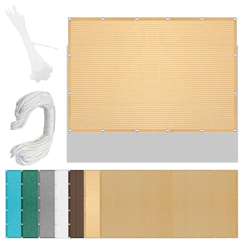 Sonnensegel Wasserabweisend 460 x 510 cm Rechteckig Atmungsaktiv Sonnenschutz Windschutz Schattentuch Segel Baldachin inkl Befestigungsseile für Garten Terrasse, Creme Farben Sonnensegel Wasserabweisend 460 x 510 cm Rechteckig Atmungsaktiv Sonnenschutz Windschutz Schattentuch Segel Baldachin inkl Befestigungsseile für Garten Terrasse, Creme Farben von TAOLITAO