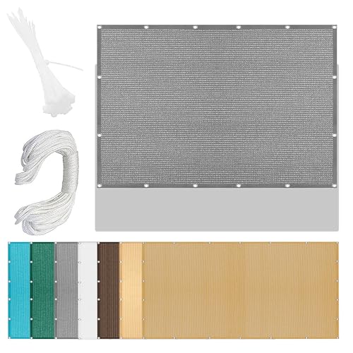 Sonnensegel Wasserabweisend 460 x 570 cm Rechteckig Atmungsaktiv Sonnenschutz Windschutz Schattentuch Segel Baldachin inkl Befestigungsseile für Garten Terrasse, Hellgrau Sonnensegel Wasserabweisend 460 x 570 cm Rechteckig Atmungsaktiv Sonnenschutz Windschutz Schattentuch Segel Baldachin inkl Befestigungsseile für Garten Terrasse, Hellgrau von TAOLITAO