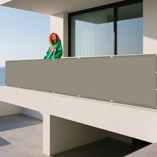 Sonnensegel mit Ösen Wasserdicht 2.1 x 3.2 m Rechteckig Wasserdicht 98% UV Schutz Blickdicht Schattennetz Vielen Größen mit Spannseilen für Terrasse Balkon, Khaki von TAOLITAO