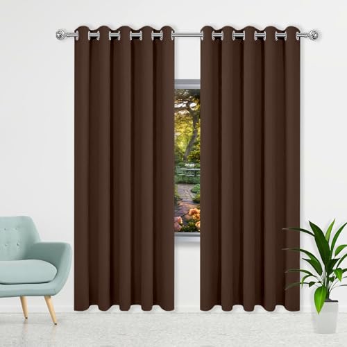 TAOLITAO Gardinen mit Kräuselband 213 x 226 cm Isolierend Kälteschutz Sonnenschutz Balkontür Gardine mit Ösen Vorhänge mit Ösen, Waschbar für Schlafzimmer Kinderzimmer, braun TAOLITAO Gardinen mit Kräuselband 213 x 226 cm Isolierend Kälteschutz Sonnenschutz Balkontür Gardine mit Ösen Vorhänge mit Ösen, Waschbar für Schlafzimmer Kinderzimmer, braun von TAOLITAO