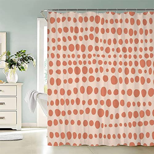 TAOLU 100% Polyester Stoff Duschvorhang Boho Shower Curtain Anti-Schimmel 180x200 Wasserdicht 3D Badezimmer Vorhänge Anti-Bakteriell Boho Geometrisch Beige Duschvorhänge mit 12 Haken von TAOLU