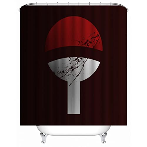 TAOLU 100% Polyester Stoff Wasserdicht Duschvorhang 180x200 cm Schimmel- & schimmelresistent 3D Japan Anime Rune Badezimmer Vorhang Waschbar mit 12 Haken für Badezimmer Dekoration von TAOLU