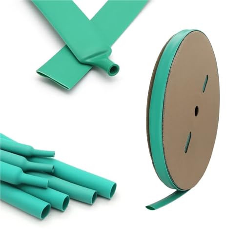 1–20 Meter grüner Schrumpfschlauch, Verhältnis 3:1, doppelwandig, mit Klebstoff ausgekleidet, Schrumpfschlauch, 1,6–39 mm, Drahtkabel, Polyolefin-Hülle(6.4mm,1 meter) von TAOMENJS