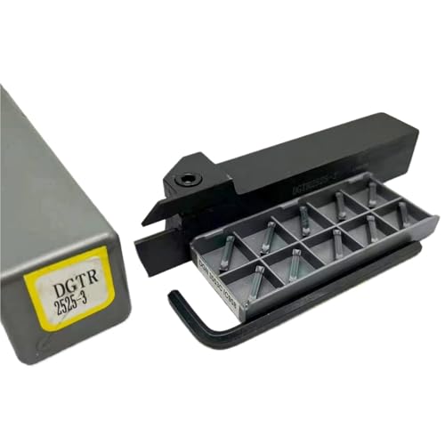 1 STÜCK DGTR2020 DGTR1616 DGTR2525-3 Drehmaschinen-Einstechwerkzeughalter Wendeschneidwerkzeug for externes Trennwerkzeug + 10 Stück DGN3003 Einstecheinsätze(DGTR2525-3-3003C 908) von TAOMENJS