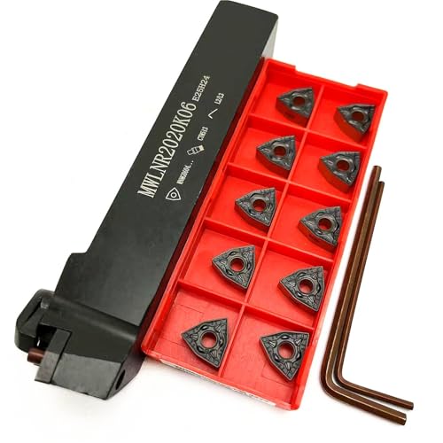 1 Stück MWLNR1616H06 MWLNR2020K06 MWLNR2525M06 Wendeschneidplattenhalter for Drehmaschinen + 10 Stück WNMG-Drehwendeplatten for externe Drehwerkzeuge(MWLNR2020K06,WNMG060404 PM4225) von TAOMENJS