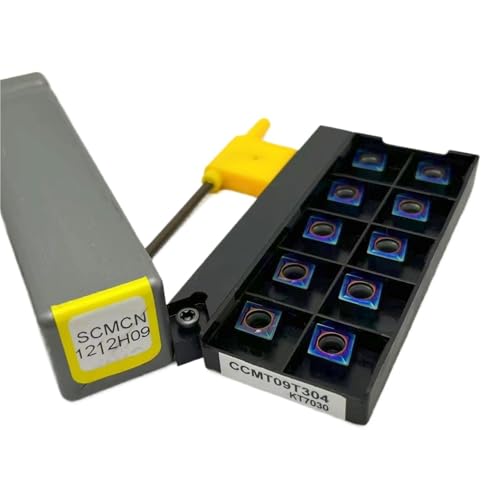  1 Stück SCMCN1212H09 SCMCN1616H09 SCMCN2020K09 SCMCN2525M09 Wendeschneidplattenhalter for Drehmaschinen + 10 Stück CCMT09T304 Hartmetalleinsätze ﻿(SCMCN1212H09-KT7030) von TAOMENJS