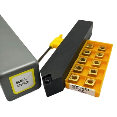 ﻿ 1 Stück SCMCN1212H09 SCMCN1616H09 SCMCN2020K09 SCMCN2525M09 Wendeschneidplattenhalter for Drehmaschinen + 10 Stück CCMT09T304 Hartmetalleinsätze ﻿(SCMCN2525M09-UE6020) von TAOMENJS