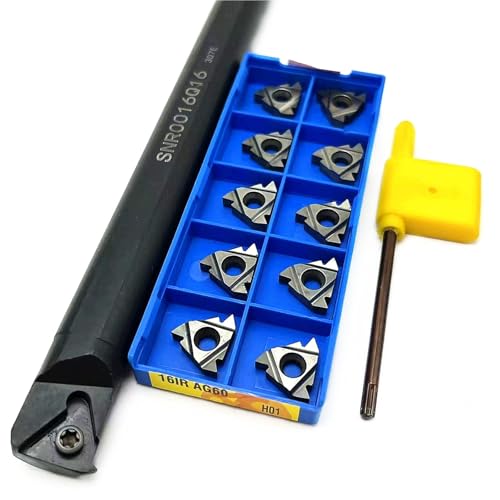 1 Stück SNR0013M16 SNR0014N16 SNR0016Q16 SNR0020R16 SNR0025S16 CNC-Innengewindebohrstangenhalter + 10 Stück MMT 16IR AG60 Gewindeeinsätze(16IR AG60 H01,SNR0016Q16) von TAOMENJS