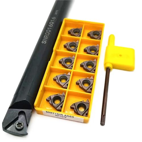 1 Stück SNR0013M16 SNR0014N16 SNR0016Q16 SNR0020R16 SNR0025S16 CNC-Innengewindebohrstangenhalter + 10 Stück MMT 16IR AG60 Gewindeeinsätze(16IR AG60 VP15TF,SNR0016Q16) von TAOMENJS