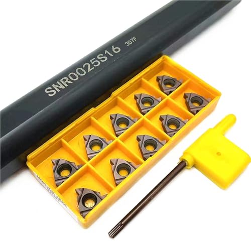 1 Stück SNR0013M16 SNR0014N16 SNR0016Q16 SNR0020R16 SNR0025S16 CNC-Innengewindebohrstangenhalter + 10 Stück MMT 16IR AG60 Gewindeeinsätze(16IR AG60 VP15TF,SNR0025S16) von TAOMENJS