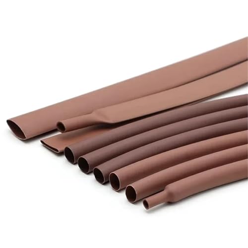 1 m brauner Schrumpfschlauch, Durchmesser 1 mm – 50 mm, Polyolefin-Schrumpfschlauch, Verhältnis 2:1, elektrische Isolierung, Gehäusehülle(25MM_1M) von TAOMENJS