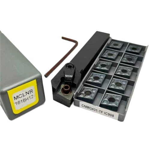 1 stücke MCLNR2525 MCLNR1616 MCLNR2020 Wende Drehmaschine Drehen Werkzeug Halter + 10 stücke CNMG Hartmetall Einsätze Drehmaschine Metall Schneiden Werkzeuge(MCLNR 1616H12-IC908) von TAOMENJS