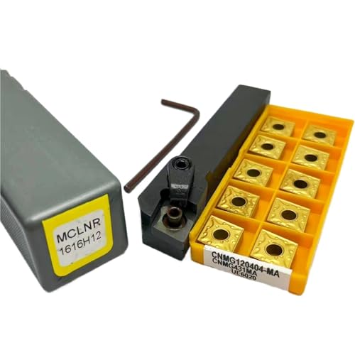 1 stücke MCLNR2525 MCLNR1616 MCLNR2020 Wende Drehmaschine Drehen Werkzeug Halter + 10 stücke CNMG Hartmetall Einsätze Drehmaschine Metall Schneiden Werkzeuge(MCLNR 1616H12-UE6020) von TAOMENJS