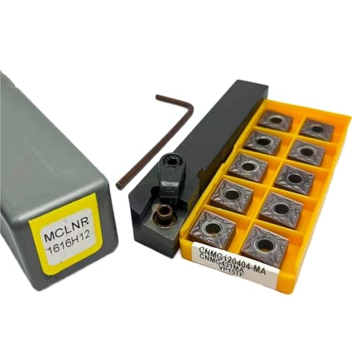 1 stücke MCLNR2525 MCLNR1616 MCLNR2020 Wende Drehmaschine Drehen Werkzeug Halter + 10 stücke CNMG Hartmetall Einsätze Drehmaschine Metall Schneiden Werkzeuge(MCLNR 1616H12-VP15TF) von TAOMENJS