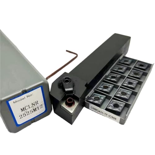 1 stücke MCLNR2525 MCLNR1616 MCLNR2020 Wende Drehmaschine Drehen Werkzeug Halter + 10 stücke CNMG Hartmetall Einsätze Drehmaschine Metall Schneiden Werkzeuge(MCLNR 2525M12-IC908) von TAOMENJS