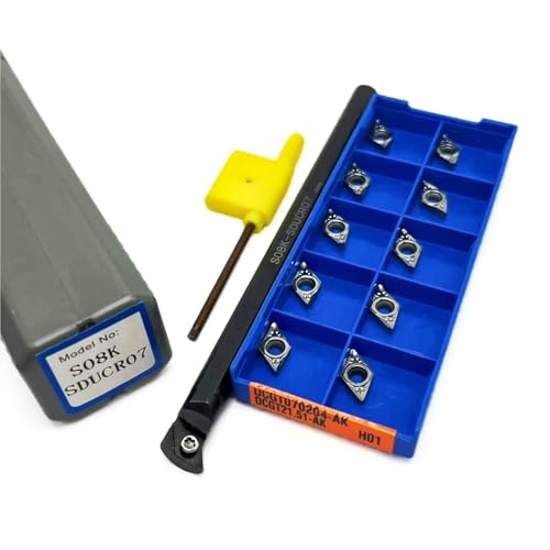 1 stücke S08K-SDUCR07 S10K-SDUCR S12M-SDUCR S14N-SDUCR S16Q-SDUCR Hartmetall Wende Bohrstange Drehen Werkzeug Halter + 10 stücke DCMT070204 Einsatz(S08K-SDUCR07-AK H01) von TAOMENJS