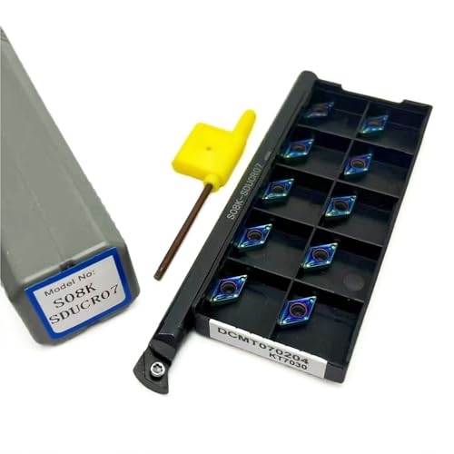 1 stücke S08K-SDUCR07 S10K-SDUCR S12M-SDUCR S14N-SDUCR S16Q-SDUCR Hartmetall Wende Bohrstange Drehen Werkzeug Halter + 10 stücke DCMT070204 Einsatz(S08K-SDUCR07-KT7030) von TAOMENJS