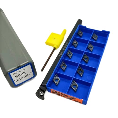 1 stücke S08K-SDUCR07 S10K-SDUCR S12M-SDUCR S14N-SDUCR S16Q-SDUCR Hartmetall Wende Bohrstange Drehen Werkzeug Halter + 10 stücke DCMT070204 Einsatz(S08K-SDUCR07-PC9030) von TAOMENJS