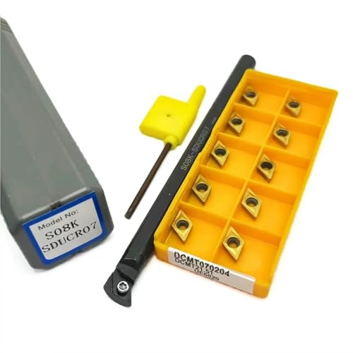 1 stücke S08K-SDUCR07 S10K-SDUCR S12M-SDUCR S14N-SDUCR S16Q-SDUCR Hartmetall Wende Bohrstange Drehen Werkzeug Halter + 10 stücke DCMT070204 Einsatz(S08K-SDUCR07-UE6020) von TAOMENJS
