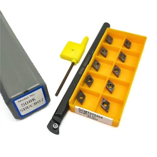 1 stücke S08K-SDUCR07 S10K-SDUCR S12M-SDUCR S14N-SDUCR S16Q-SDUCR Hartmetall Wende Bohrstange Drehen Werkzeug Halter + 10 stücke DCMT070204 Einsatz(S08K-SDUCR07-VP15TF) von TAOMENJS